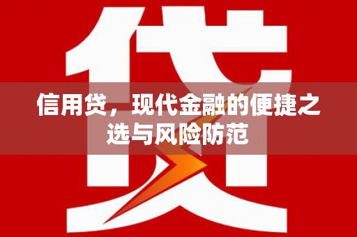 南朗信用贷，现代金融的便捷之选与风险防范