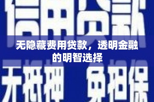 南朗无隐藏费用贷款，透明金融的明智选择
