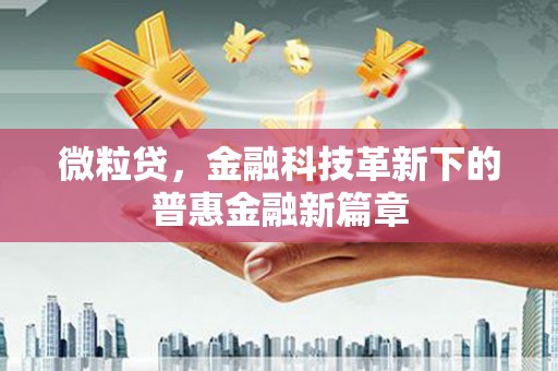 南朗微粒贷，金融科技革新下的普惠金融新篇章