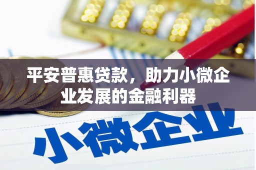 南朗平安普惠贷款，助力小微企业发展的金融利器