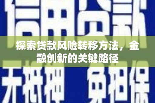 南朗探索贷款风险转移方法，金融创新的关键路径
